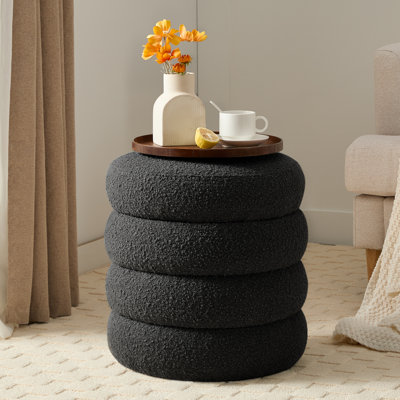 17'' Wide Boulce Round Storage Ottoman