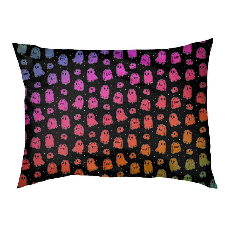 Coussin décoratif pour chien à l’extérieur pastel Campion, Très grand (l 52 po x P 42 po x H 17 po), Rose / Orange / Jaune