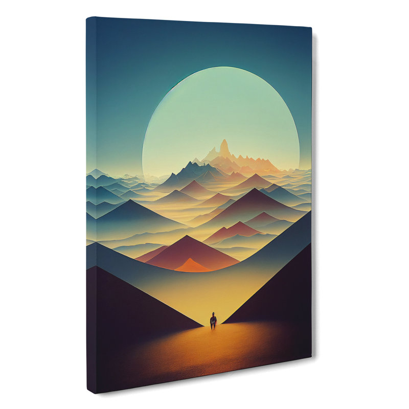 MountaIn Sunset No.3 - Wrapped Canvas Print, 50cm H x 35cm W