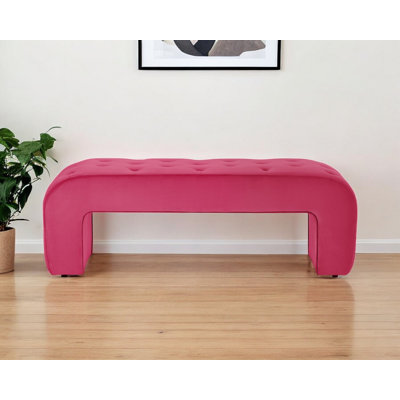 Banc rembourré de 52 po en velours