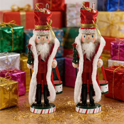 2 pièces 14 pouces Ornativité de Noël Père Noël Casse-Noisette