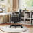 Upholstered Cross-Legged Office Chair With Adjustable Arms,Ergonomic Swivel Executive Chair With Headrest-1630913468
