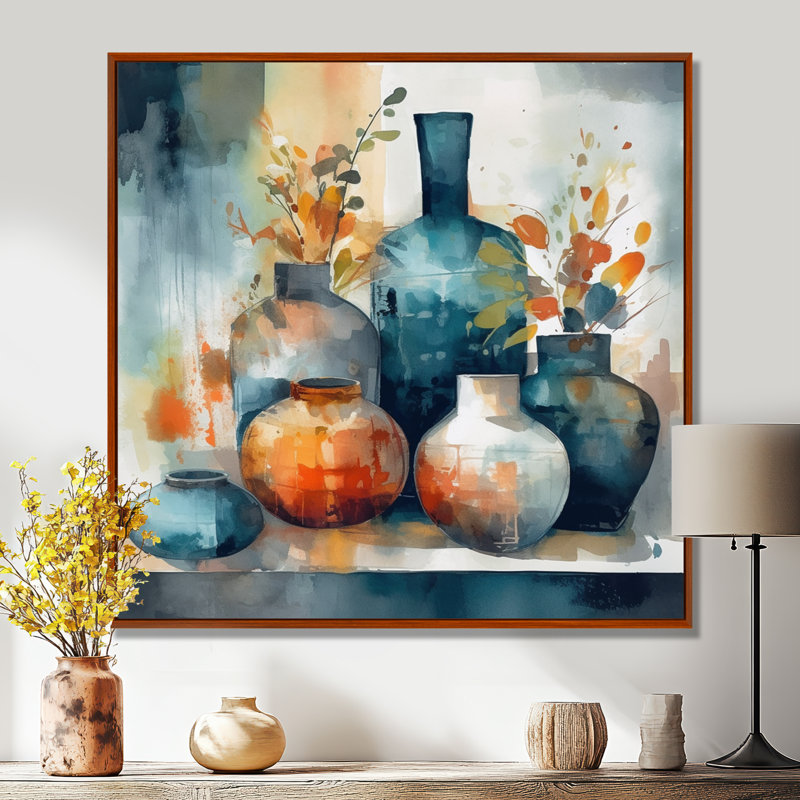 Impression sur toile, H 30 po x l 30 po, Reproduction avec cadre flottant, Brun
