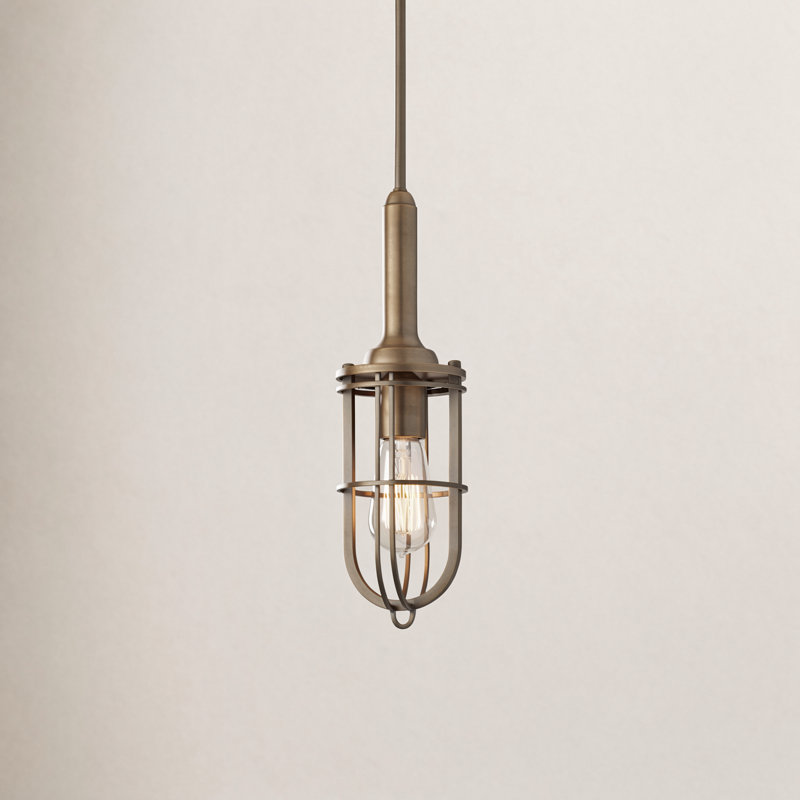 Luminaire suspendu géométrique 1 lumière Banner Anning, Laiton
