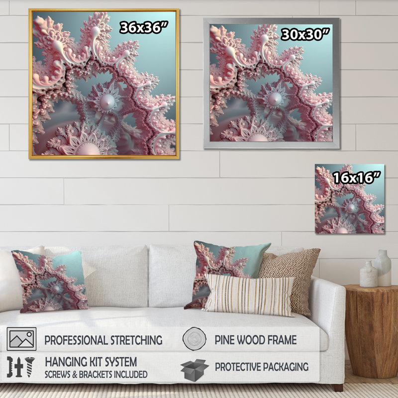 Fractal Pastel Universe sur toile, H 30 po x l 30 po x P 1 po, Cadre simple argenté