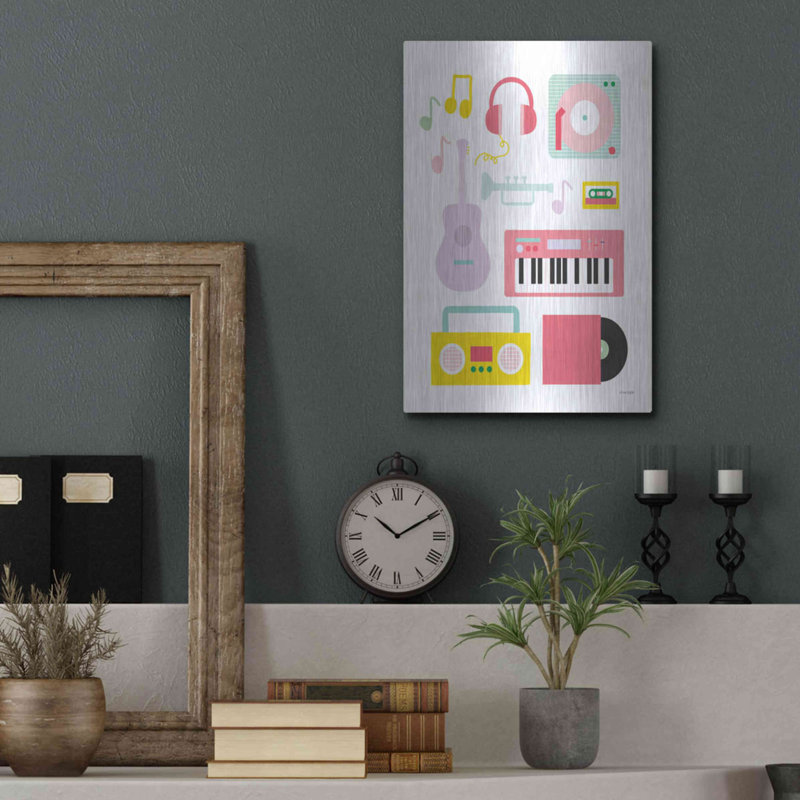 «Lets Hearts to Music I» par Ann Kelle Designs, art mural en métal, H 16 po x l 12 po