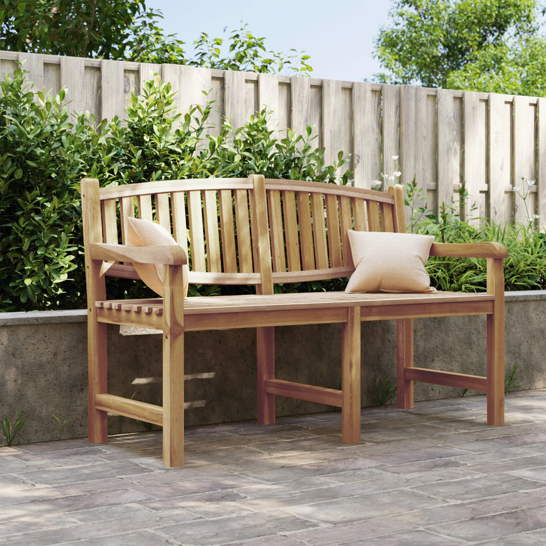 Tapscott Solid Teak Wood With Waterbase Finish Outdoor Bench