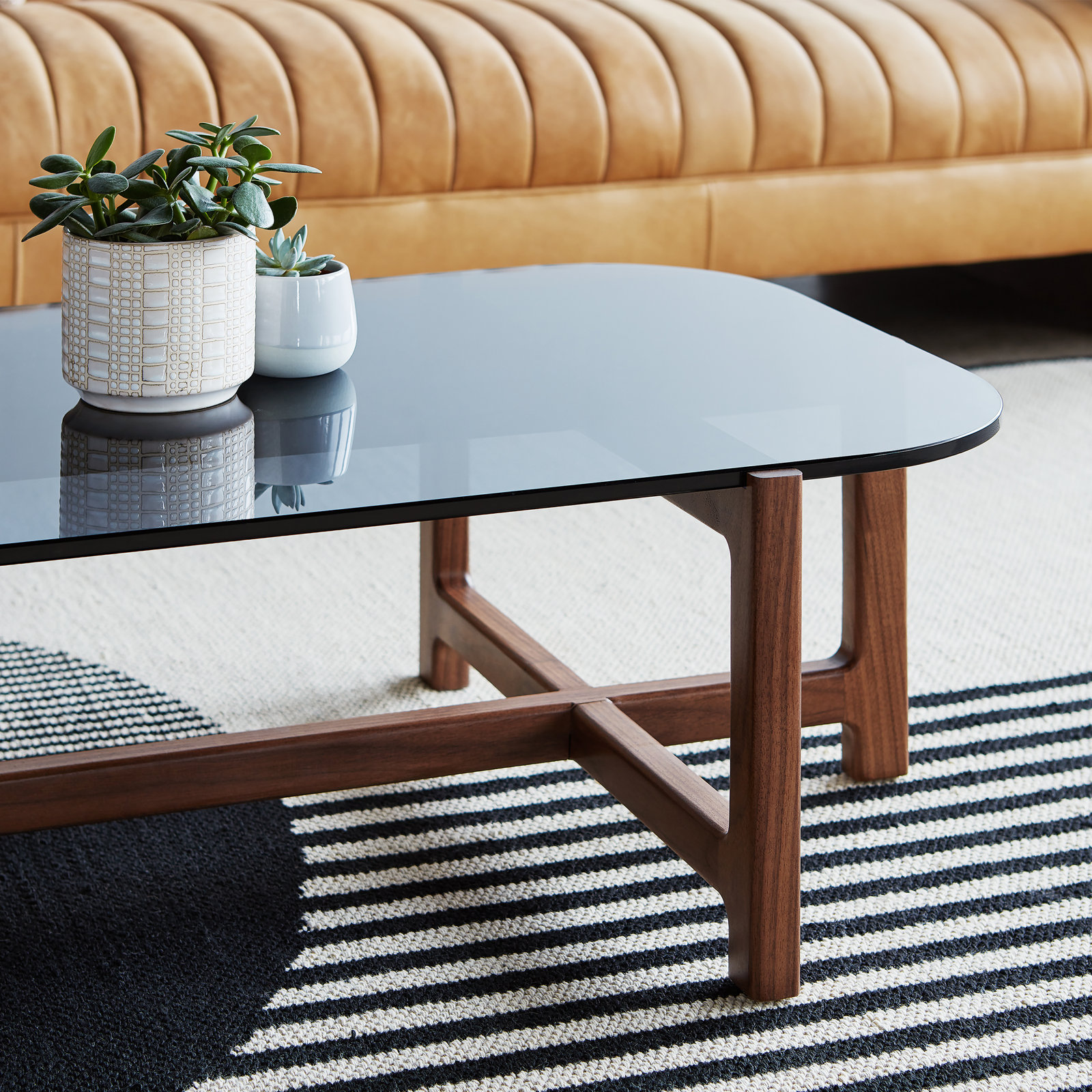 Quarry Coffee Table, Vintage Smoke Performance, Walnut