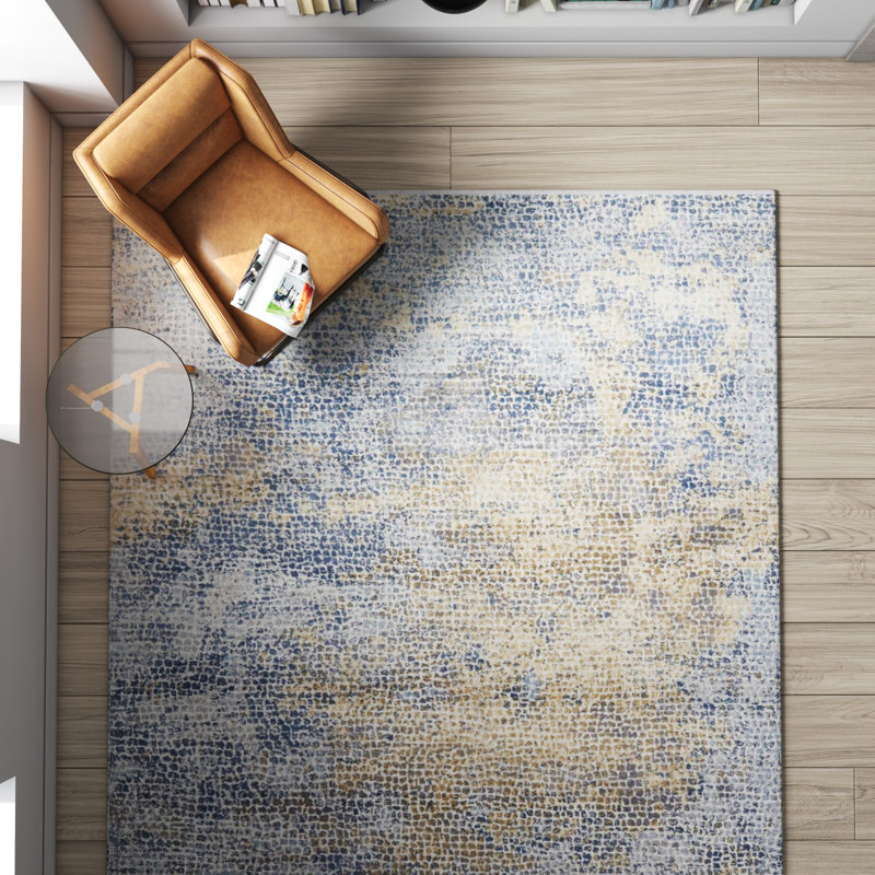 Bouton Abstract Indoor Rug, Rectangle 9'6" x 13'