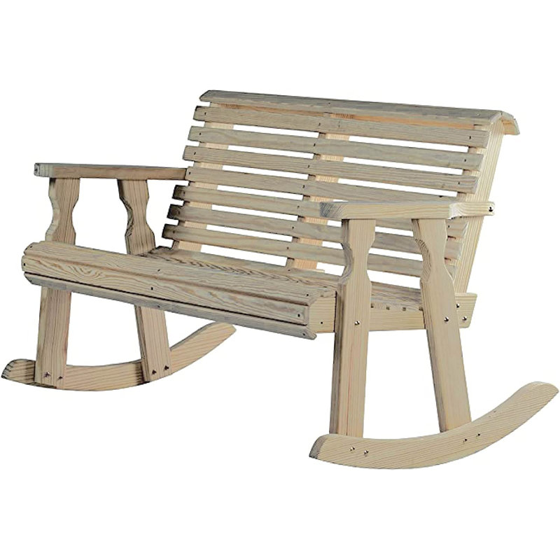 Banc double berçant robuste à dossier rabattable 800 lb, Sans finition