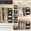 Grey 4-Tier Foldable Hanging Wardrobe Organiser | Fabric Clothes Storage Shelves with Zipped Compartments, Space Saving Wardrobe Baskets Suitable for Bedrooms, Dorms, Caravans & Nurseries