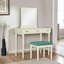 Meuble-lavabo à trois tiroirs avec tabouret Simen
