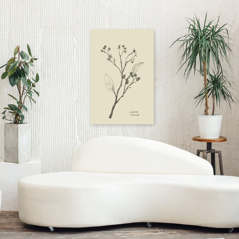 Floral 2 Contemporary Flower Plant Wall Art Print, 91.44cm H x 60.96cm W