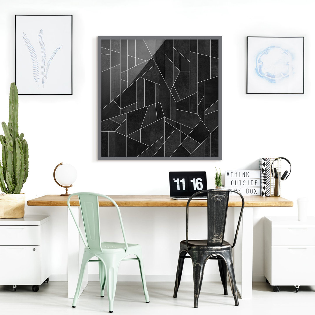 Gerahmtes Poster Black White Geometry