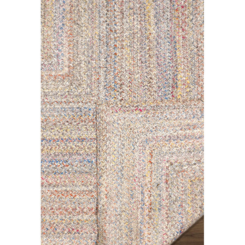 Lagos Multicolor Geometric Handmade Braided Synthetic Area Rug