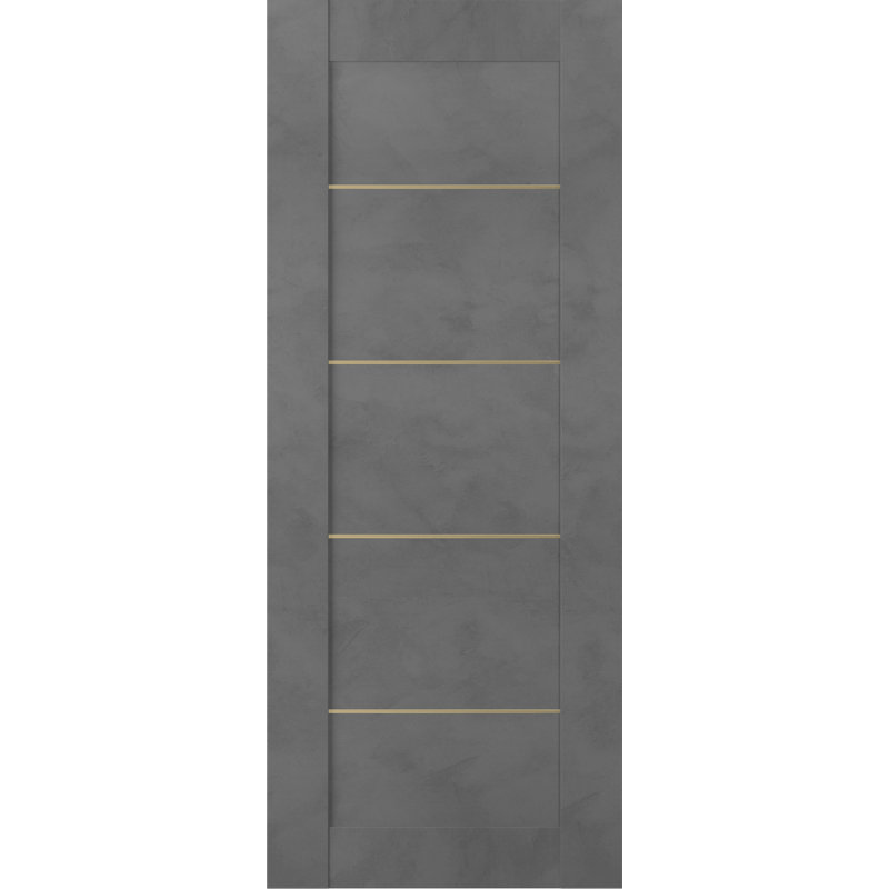 Porte standard lambrissée en bois manufacturé massif, Brun foncé, 29,75 po x 79,38 po