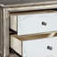 Table de chevet 2 tiroirs champagne antique