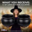 Accessoire de fête en plastique noir 16 pouces PMU Halloween Cauldron