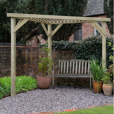 2.13m x 2.94m Solid Wood Pergola