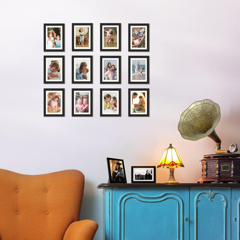 Ensemble de 10 cadres photo noirs 5 x 7