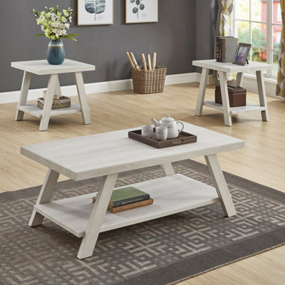 Ensemble de table basse contemporaine en bois, table avec tablette
