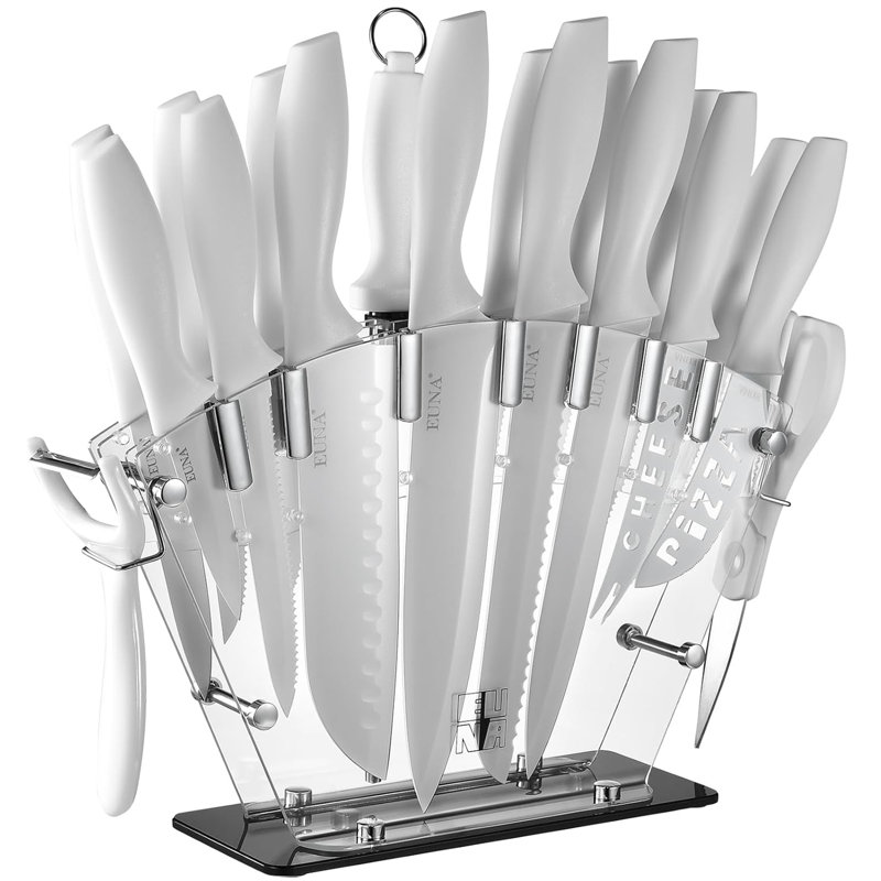 19 Pcs Kitchen Knife Set, Stainless Steel, Rust Resistant