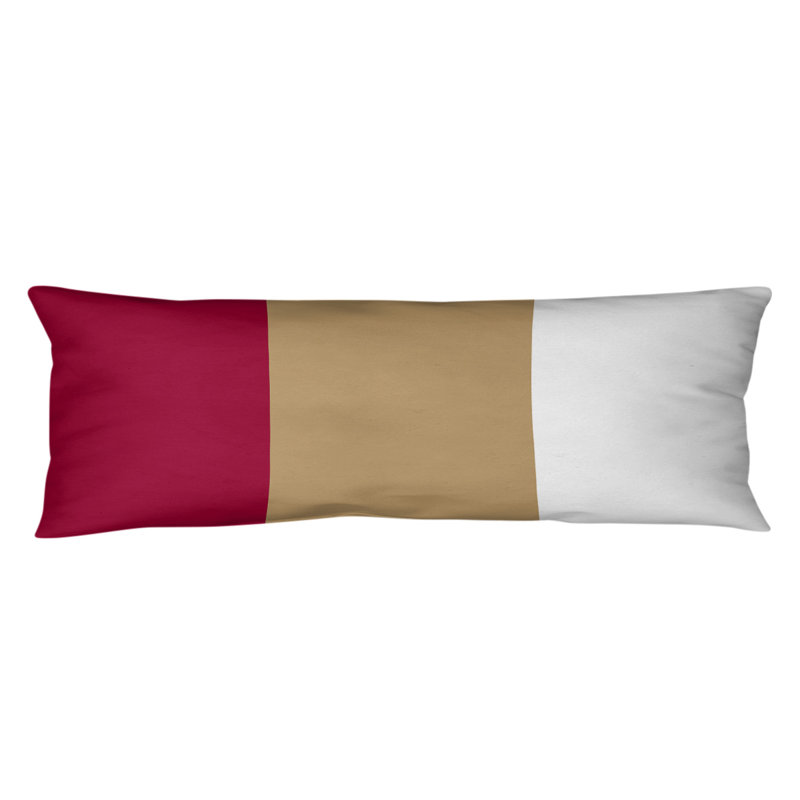 Abel Polyester Medium Pillow, Maroon/Gold Middle
