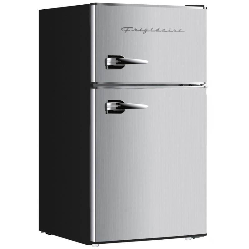 Frigidaire 3,1 pieds cubes Pi. Réfrigérateur compact, mini réfrigérateur 2 portes en platine