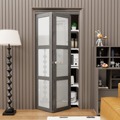 Porte pliante en bois manufacturé 3-Lite