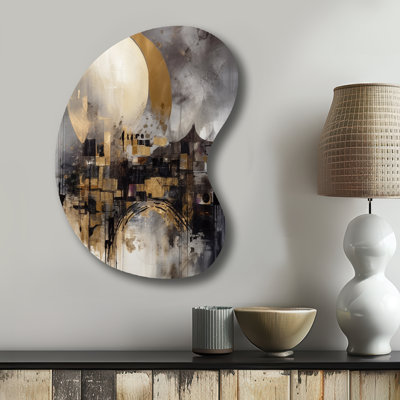 Fontaine - Landscape Modern Boom Shape Assymterical Metal Wall Sculpture