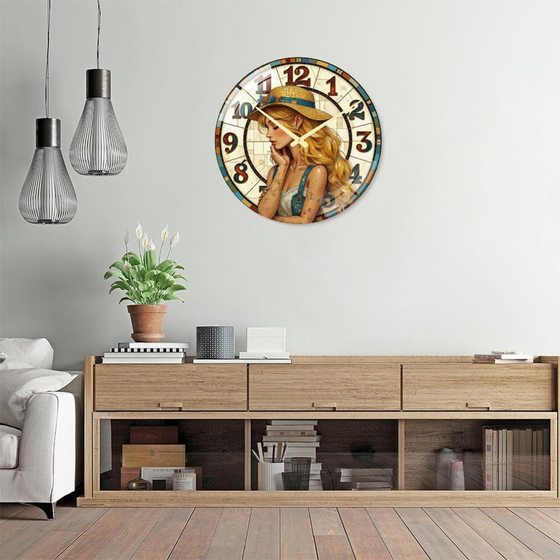 Horloge murale moderne en verre 24 ''