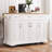 Fancy & Rustic Large Kitchen Island With Rubber Wood Drop Leaf - Embossed Texture Rolling Kitchen Cart With Ample Storage-927340617