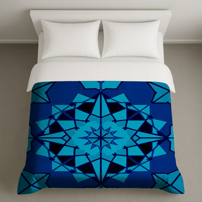 Housses de couette bleues Kaléidoscope géométrique