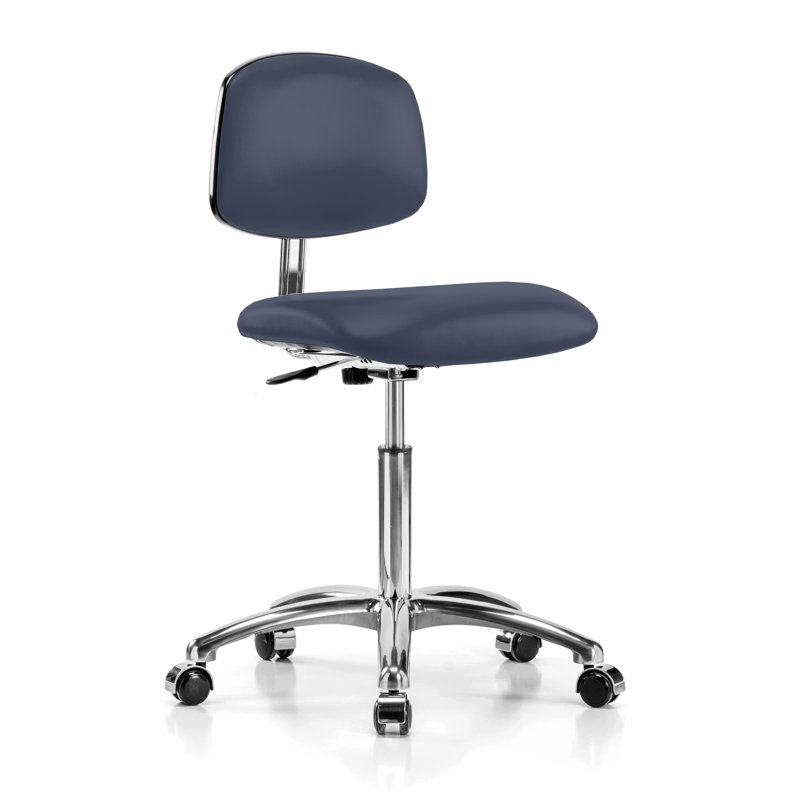 Perch Cleanroom Vinyl Chair  | Medium Bench Height 20-27", Imperial Fabric, 16"