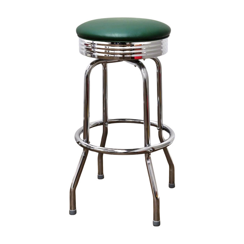 Tabouret de bar et de comptoir pivotant à un anneau Retro Home, Vert, Tabouret de bar (assise de 30 po de hauteur)