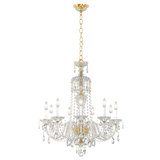 Sterling 9 Light 27in x 31in Chandelier in Gold with Clear Heritage Handcut Crystals