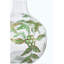 Vase en verre transparent 11 "avec cou élancé H 11", motifs botaniques verts et dorés, vase à fleurs décoratif