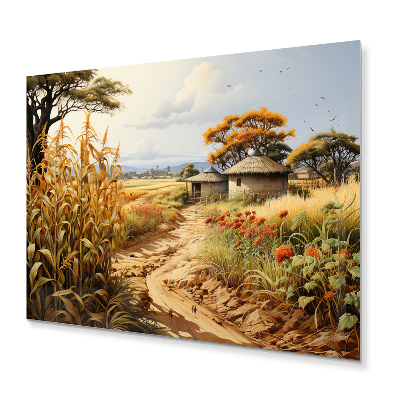 African Harvest Abundance II - Art mural africain en métal, H 30 po x l 40 po x P 1 po