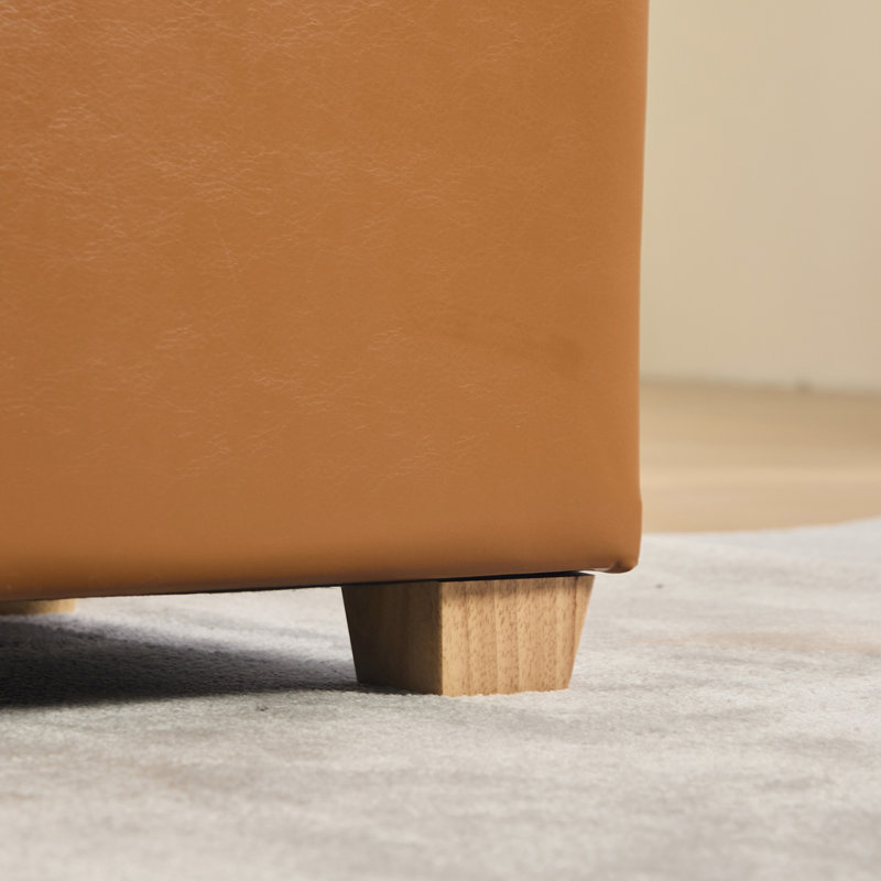 Banc de rangement rembourré capitonné en polyuréthane de 60,2 po de large avec capitonnage à dossier rabattable et repose-pieds multi-scène avec pieds robustes