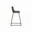 Chaise de bureau, hauteur de bar, debout, bureau d'ordinateur, bureau, aspect cuir gris, métal noir, contemporain