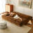 74.8"Brown Chenille Goose down Sofa Bed with Cushions