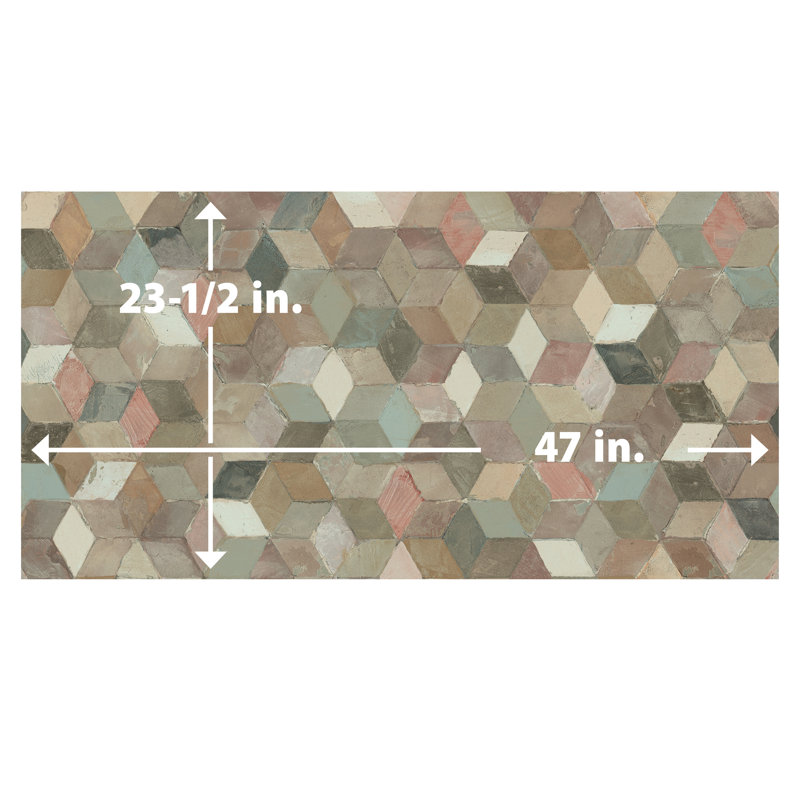 Pictura Faber 23-1/2 In. X 47 In. Porcelain Floor And Wall Tile, Beige/Orange