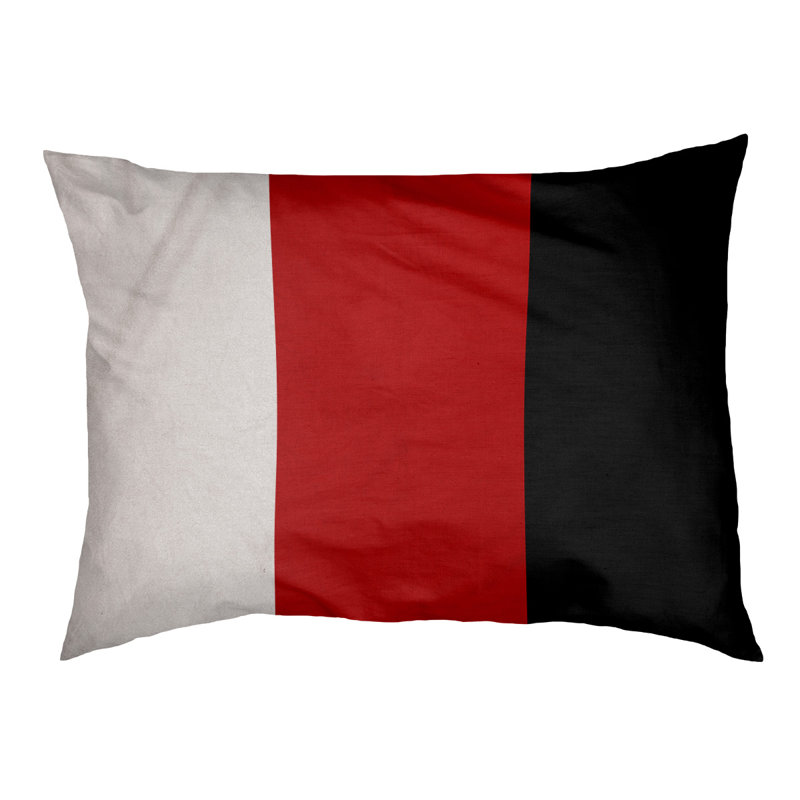 Coussin Ohio Football, Moyen (l 28 po x P 18 po x H 6 po), Milieu écarlate / noir
