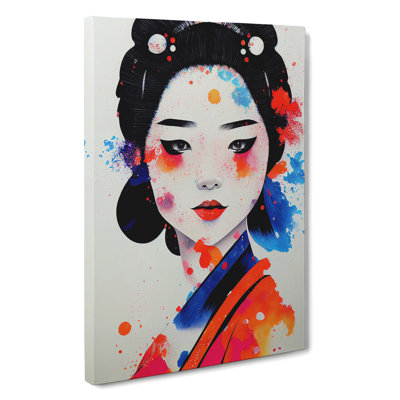 Paint Splashed Geisha No.3 - Wall Art