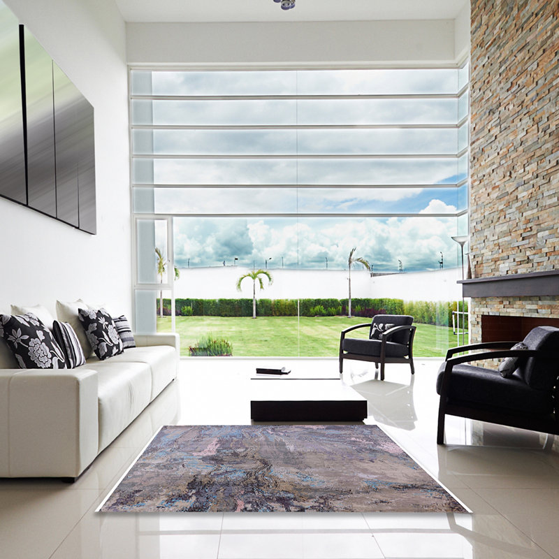 Tapis gris Strope, Carré 3 pi