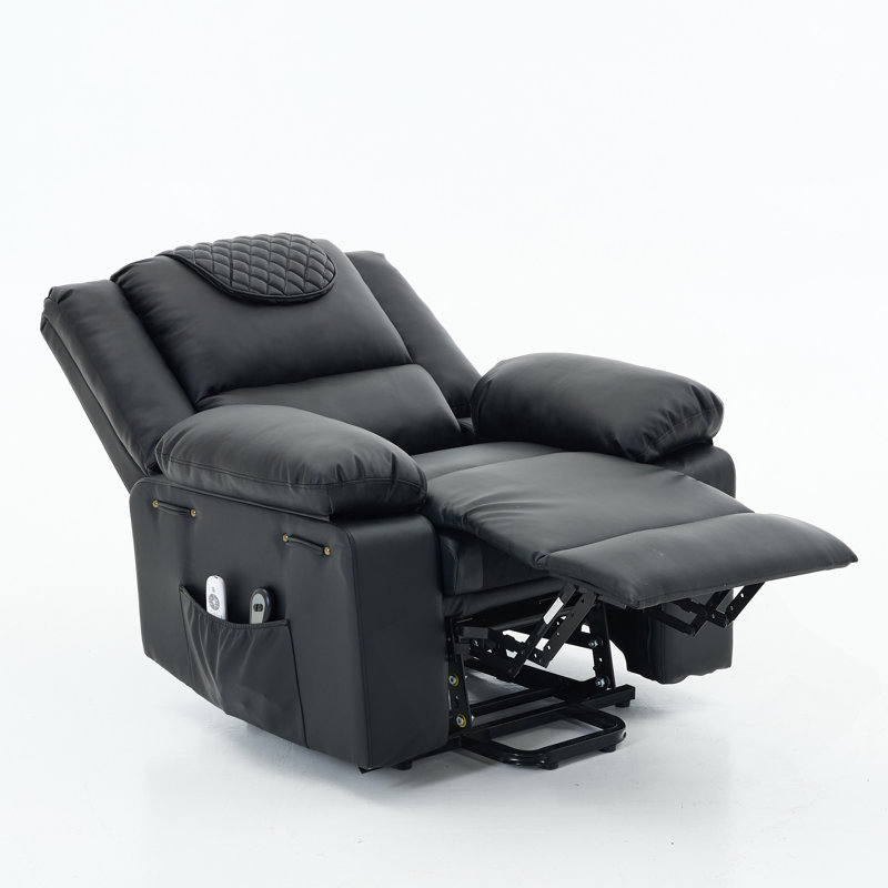 Fauteuil inclinable chauffant et massant télécommandé, Noir