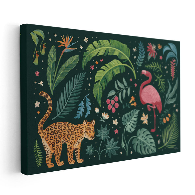 Jungle Love II - art mural sur toile, H 12 po x l 18 po