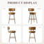 Swivel Upholstered and Steel Counter Stool with Solid Wood Frame-1607688348