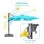 Parasol en porte-à-faux carré avec base lestée 120 po Rilie-160113208