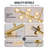 16-Light Mid Century Modern Chandelier: 40" Gold Linear Sputnik Chandeliers – Amber Glass Globe Dining Room Light Fixture – Long Modern Pendant Chandelier for Living Room Kitchen Island Table
